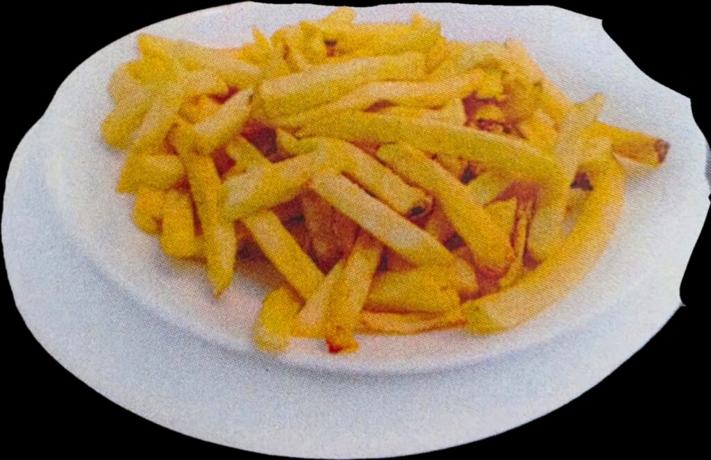 Бланширани пържени картофи.